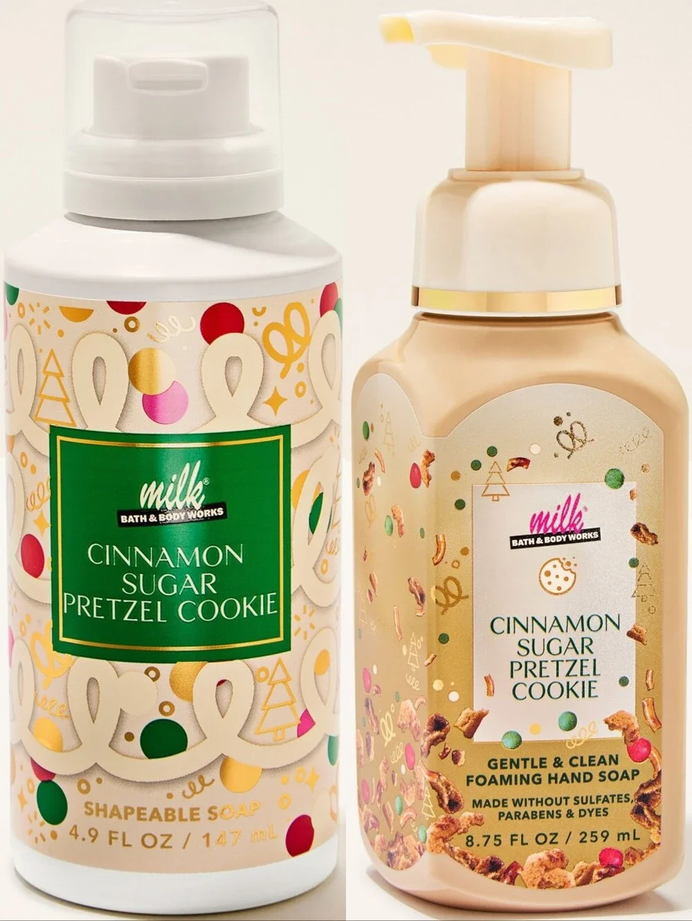 Bath Body Works Cinnamon Sugar Pretzel Cookie Foaming & Shapeable Hand Soap Set